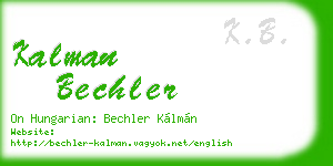 kalman bechler business card